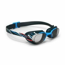 Nabaiji Swimming Goggles - Xbase Print L - Clear Lenses - Navy Blue / Red