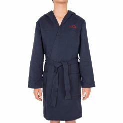 Nabaiji Triathlon Kids' Pool Bathrobe Lightweight Cotton With Hood Pocket And Belt