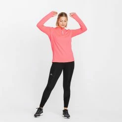 Kalenji Zip Warm Women's Long-sleeved Running T-shirt - Light Blue