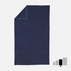 Nabaiji Swimming Microfibre Towel Size L 80 X 130 Cm - Dark Orange Striped Triathlon