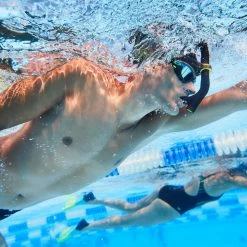 Nabaiji Swimming Front-Mounted Snorkel 500 Size L - Blue Yellow Triathlon