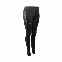 Kalenji Warm+ Running Warm Long Leggings - Black With Patterns