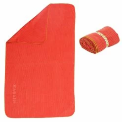 Promo 🎁 Nabaiji Swimming Microfibre Towel Size L 80 X 130 Cm - Dark Orange Striped Triathlon 🎁 36 Nabaiji Swimming Microfibre Towel Size L 80 X 130 Cm - Dark Orange Striped Triathlon