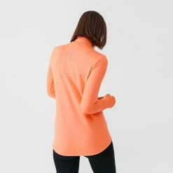 Kalenji Zip Warm Women's Long-sleeved Running T-shirt - Light Blue