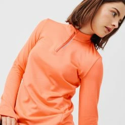 Kalenji Zip Warm Women's Long-sleeved Running T-shirt - Light Blue