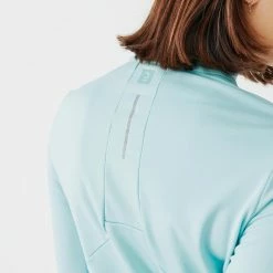 Kalenji Zip Warm Women's Long-sleeved Running T-shirt - Light Blue