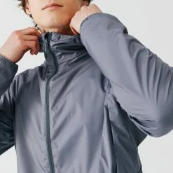 Kalenji Run Rain Running Wind And Rain Jacket - Pebble Grey