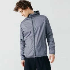 Kalenji Run Rain Running Wind And Rain Jacket - Pebble Grey