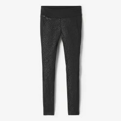 Kalenji Warm+ Running Warm Long Leggings - Black With Patterns