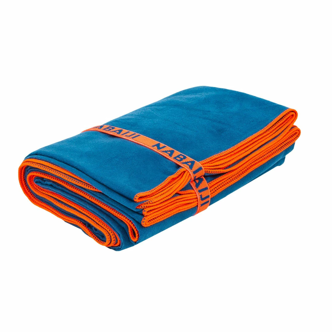 Promo 🎁 Nabaiji Swimming Microfibre Towel Size L 80 X 130 Cm - Dark Orange Striped Triathlon 🎁 24 Nabaiji Swimming Microfibre Towel Size L 80 X 130 Cm - Dark Orange Striped Triathlon