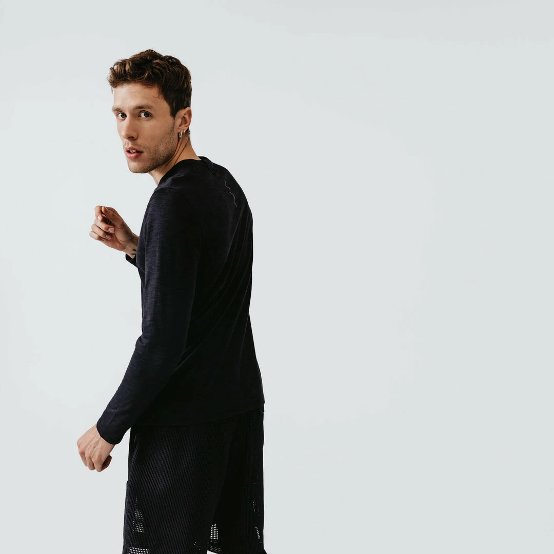 Kalenji Running Breathable Long-Sleeved T-shirt Dry+ - Black